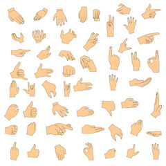 set Hand gestures
