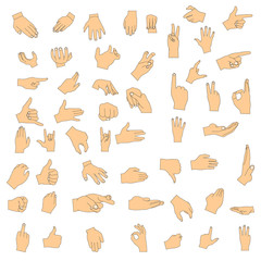set Hand gestures