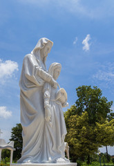 White statue of saint anna in the northeast of thailand