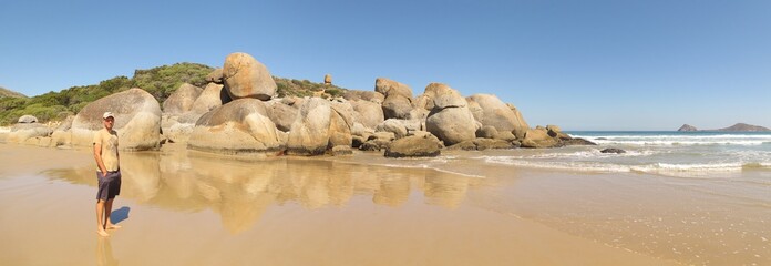 Beautiful Australian coast in Wilson Promontory National Park 
