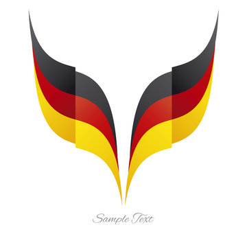 Abstract German Eagle Flag Ribbon Logo White Background