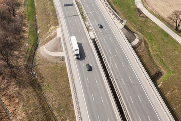 aerial view of highway