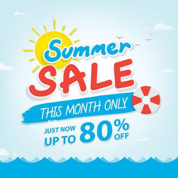Summer Sale heading design for banner or poster. Sale and discou
