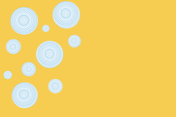 orange background with blue circles