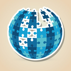 Puzzle icon design, vector illustration