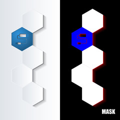 Obraz premium Hexagons_Blue_Icon_Vertical