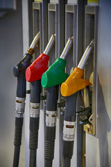 Fuel nozzle at a gas station