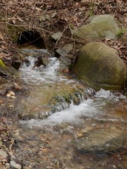 Kleiner Wasserfall in wilder Natur