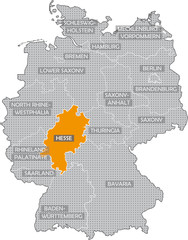German federal states with English names: Hesse