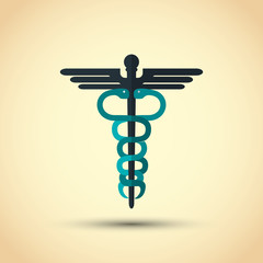 caduceus icon design , vector illustration