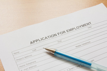 Filling for application for employment