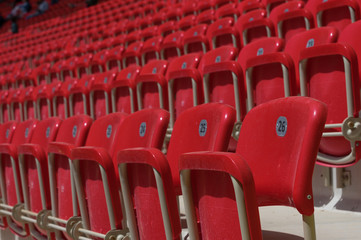 Fototapeta premium empty red stadium seats
