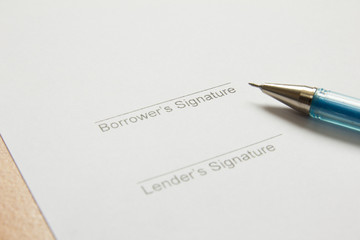 Signature signing in borrower part