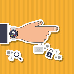 watch icon design, vector illustration