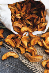 Dried apples in the sack 