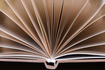 Close up open book pages
