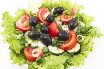 Obraz na płótnie Canvas Fresh delicious salad with olives