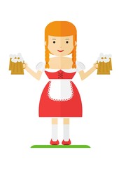 bavarian young beautiful waitress