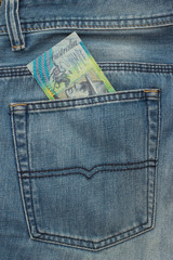 Banknote in back pocket