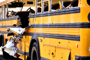 School Bus accident damage EMS Fire response