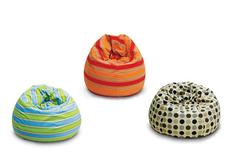 Outdoor indoors bean bags on white background