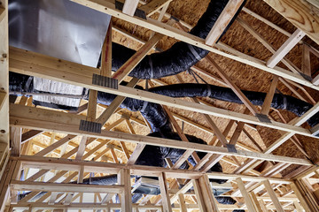 Construction home building central air heat hvac system ducts