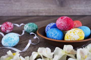Easter colored eggs