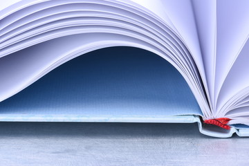 Closeup of open notebook