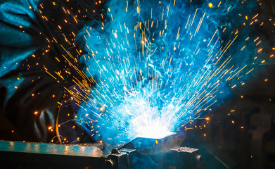welder Industrial automotive part in factory