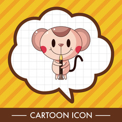 animal mouse playing instrument cartoon theme elements