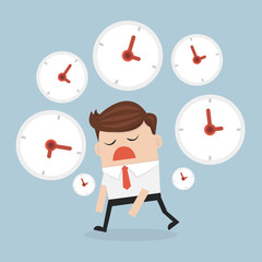 Businessman and clock.