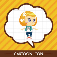 lady girl cartoon theme elements