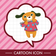 animal dog playing instrument cartoon theme elements