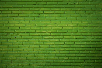 Green brick wall background