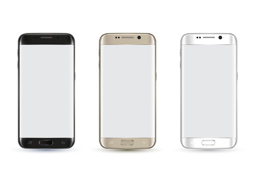 New realistic smartphone mockup. Vector illustration. Galaxy S7 Edges Style.