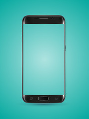 Vector realistic smartphone set black, gold and white isolated. Vector illustration. S7 edge style.