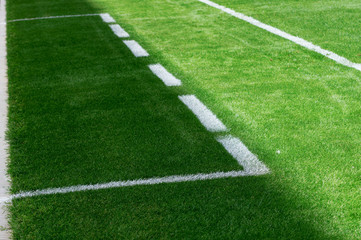 Perspective view of the lines of a soccer's field