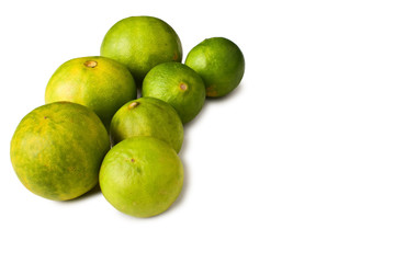 Isolate limes on white background
