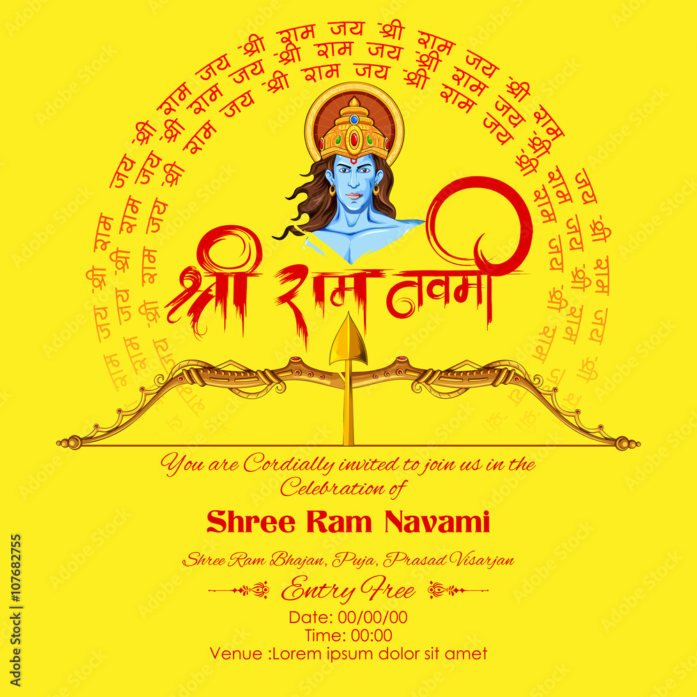 Canvas Prints lord rama in ram navami background