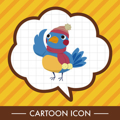 winter animal bird flat icon elements background,eps10