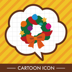 Christmas wreath flat icon elements background,eps10