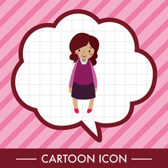 family girl character flat icon elements background,eps10