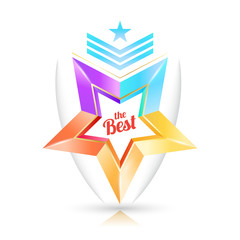 Star colour frame with the best. Vector illustration...