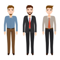 Set of man character at office work. Business poeple.