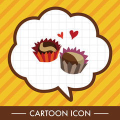 Valentine's Day chocolate flat icon elements backgtound,eps10