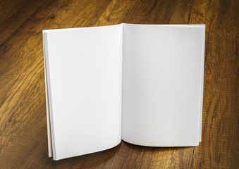 Blank catalog, magazines,book mock up on wood background