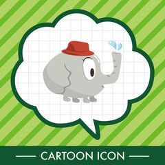 Animal elephant flat icon elements, eps10