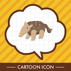 Animal Pangolin flat icon elements, eps10