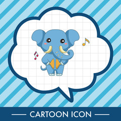 animal playing instrument cartoon theme elements