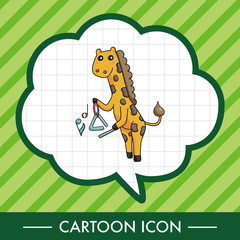animal playing instrument cartoon theme elements
